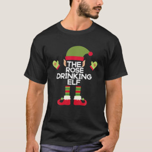 Die Rose trinkt Elf Funny Red Wine Weihnachten Par T-Shirt