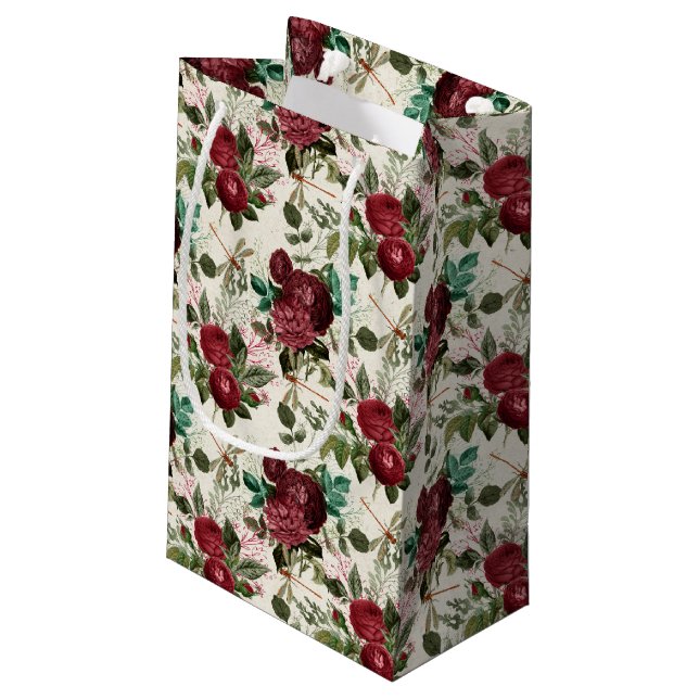Die Rose- und Dragonfly-Serie (Design 14) Kleine Geschenktüte (Rückseite Schrägansicht)