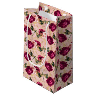 Die Rose- und Libellen-Serie (Design 4) Kleine Geschenktüte