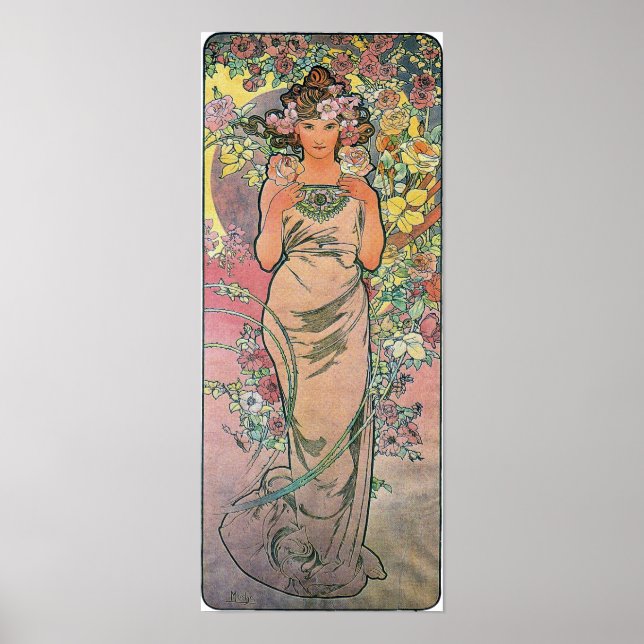 Die Rose von Alfons Mucha 1898 Poster (Vorne)