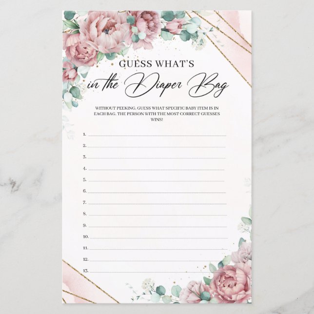 Die Rose von Boho erröten raten, was in der Windel (Vorderseite)