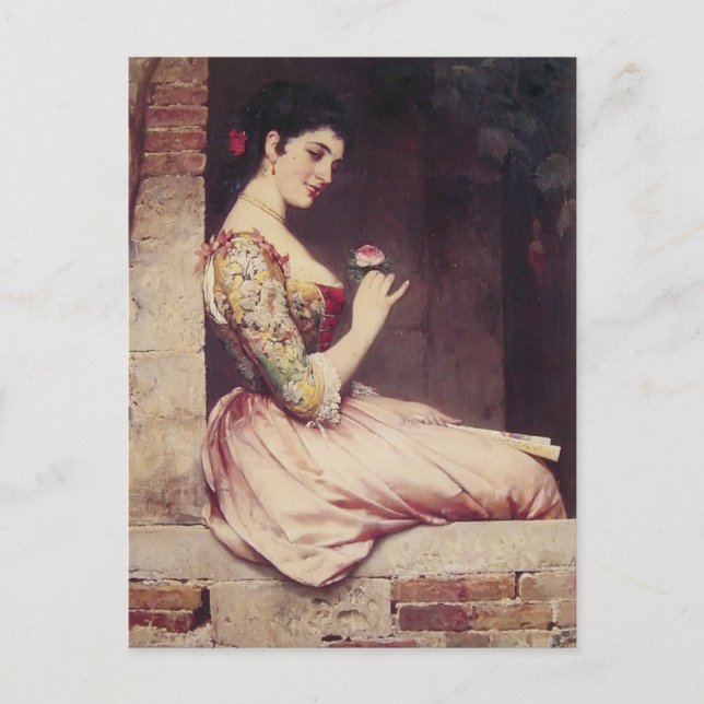 Die Rose von Eugene de Blaas Postkarte (Vorderseite)