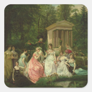 Die Rose von Malmaison, c.1867 Quadratischer Aufkleber