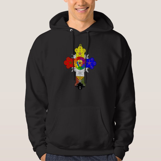 Die Rosen-Kreuz Lamen Hoodie der Männer (Vorderseite)