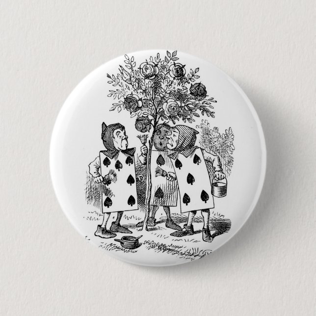 Die Rosen rot malen Button (Vorderseite)