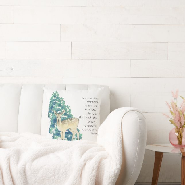 Die Rosenhirsche tanzt durch den Schnee Kissen (Liege)