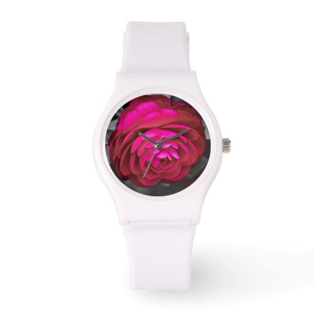 Die rosige Kamelie Armbanduhr (Vorderseite)