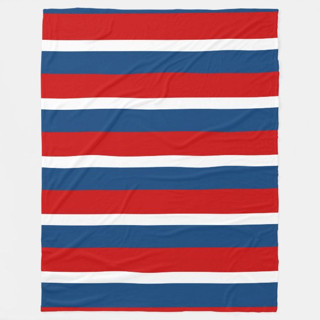 Die rot-weiße und blaue Streifen Fleece-Blanket Fleecedecke (Vorderseite)
