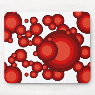 Die rote 70er-Jahresgestaltung Mousepad