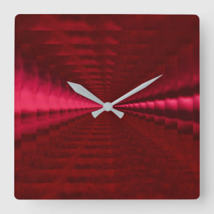 Die rote Acrylwand-Uhr wieder auffüllen Quadratische Wanduhr