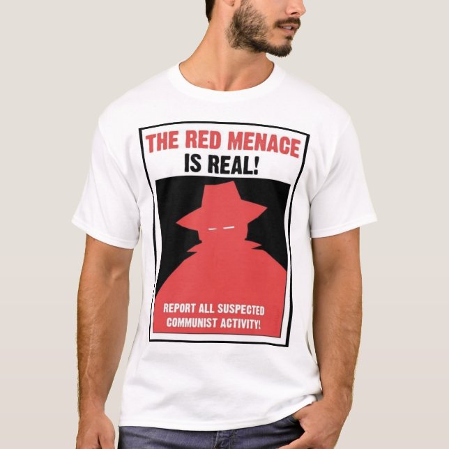 Die rote Bedrohung gegen das kommunistische Poster T-Shirt (Vorderseite)