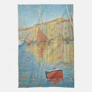 Die Rote Boje von Paul Signac, Vintage Pointillism Handtuch