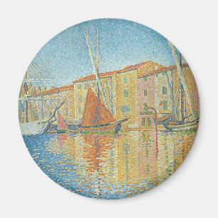 Die rote Boje von Paul Signac, Vintage Pointillism Magnet