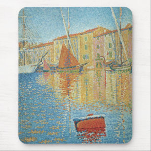 Die rote Boje von Paul Signac, Vintage-Pointillism Mousepad