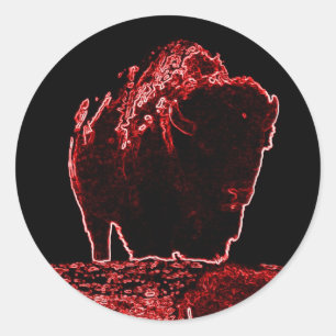 Die Rote Buffalo-Kollektion Runder Aufkleber