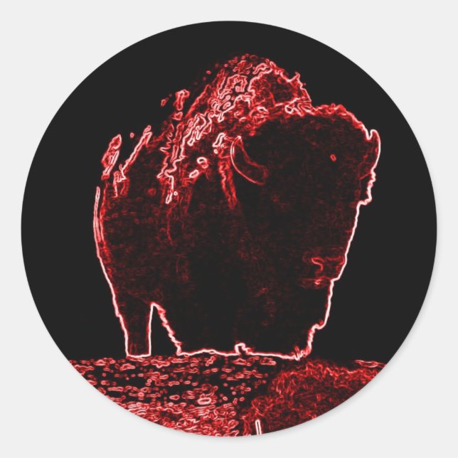 Die Rote Buffalo-Kollektion Runder Aufkleber (Vorderseite)