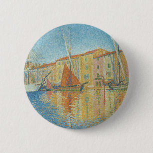 Die Rote Bühne von Paul Signac, Vintager Pointilli Button