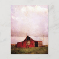 Die rote Scheune bei Sonnenuntergang