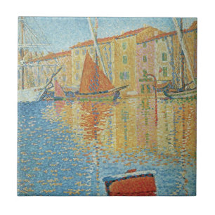 Die Rote Tonnenboje von Paul Signac, Vintage Point Fliese