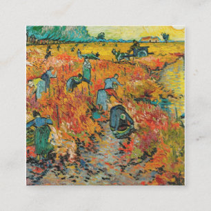 Die Rote Weinbaummalerei von Vincent Van Gogh Quadratische Visitenkarte