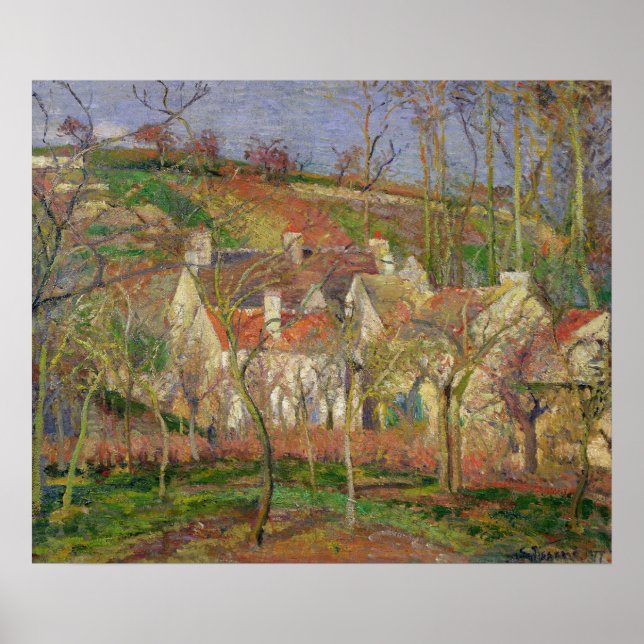 Die Roten Dächer oder die Ecke eines Dorfes Poster (Vorne)