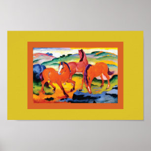 Die roten Pferde durch Franz Marc Poster
