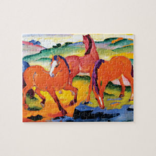 Die Roten Pferde von Franz Marc Puzzle