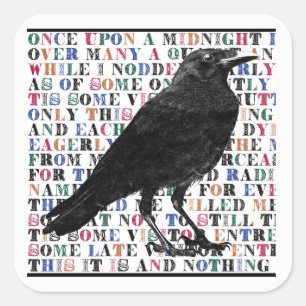 Die roten Poesie-Sticker Quadratischer Aufkleber