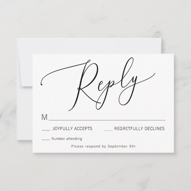 Die RSVP-Karte des Knot Wedding-RSVP-Gehäuses ange Einladung (Vorderseite)