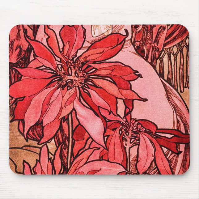 Die Rubinfliege von Alphonse Mucha Vintage Kunst Mousepad (Vorne)