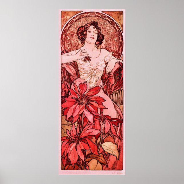 Die Ruby von Alphonse Mucha Poster (Vorne)