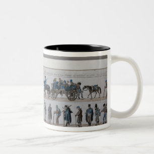 Die Rückkehr der besiegten französischen Armee v Zweifarbige Tasse