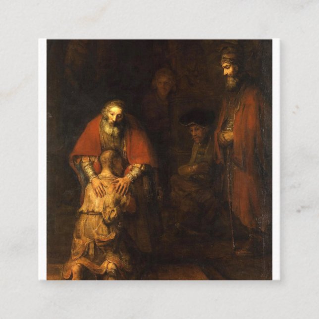 Die Rückkehr des prodigalen Son-Malers Quadratische Visitenkarte (Vorderseite)