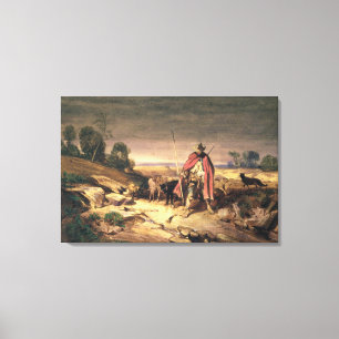 Die Rückkehr des Schäfers (Stift u. braune Tinte Leinwanddruck