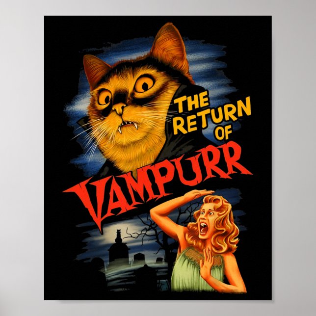 Die Rückkehr von Vampurr Funny Cat Poster (Vorne)