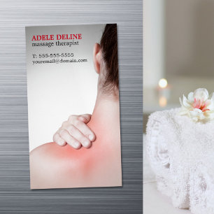 Die Rückseite der modernen Massage-Therapeut-Frau Magnetische Visitenkarte