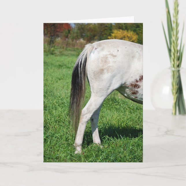 Die Rückseite des Pferdes zum Abschied Karte (Vorderseite)