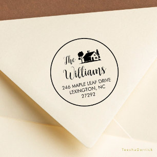 Die Rücksendeadresse des neuen Hauses Gummistempel