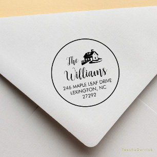 Die Rücksendeadresse des neuen Hauses Gummistempel