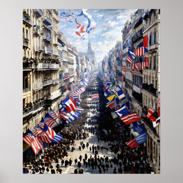 Die Rue Montorgueil in Paris Poster (Vorne)
