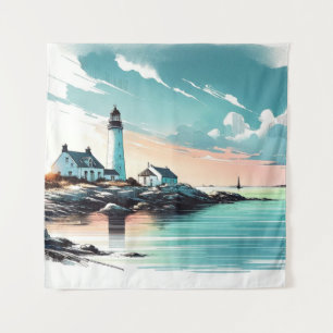Die Ruhe am Meer am Strand Wandteppich