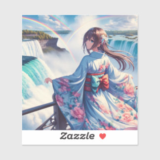 Die Ruhe an den Wasserfällen Aufkleber