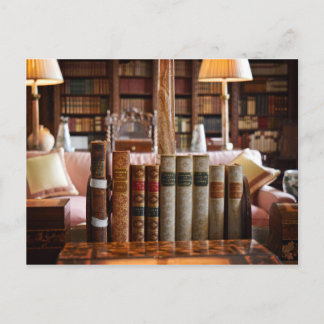 Die Ruhe der Bibliothek Postkarte