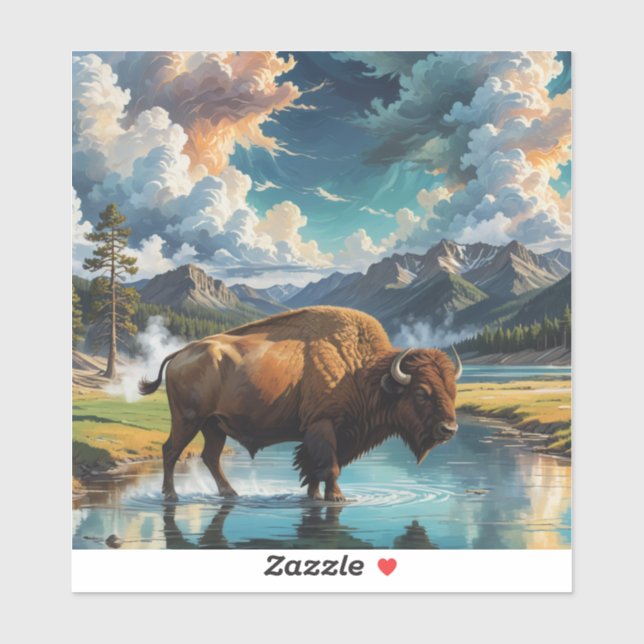 Die Ruhe im Wilden - Buffalo Aufkleber (Blatt)