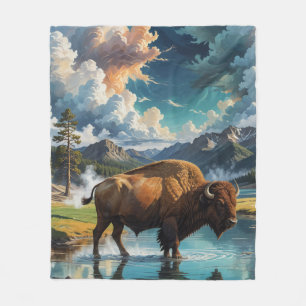 Die Ruhe im Wilden - Buffalo Fleecedecke