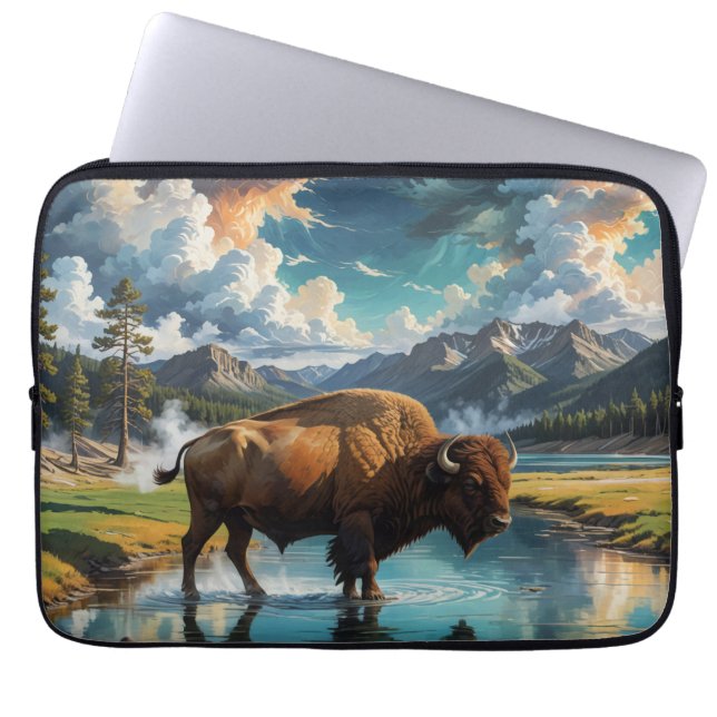 Die Ruhe im Wilden - Buffalo Laptopschutzhülle (Vorderseite)