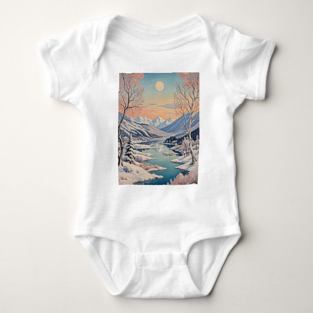 Die Ruhe im Winter Baby Strampler (Vorderseite)