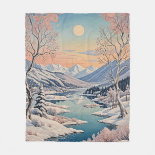 Die Ruhe im Winter Fleecedecke