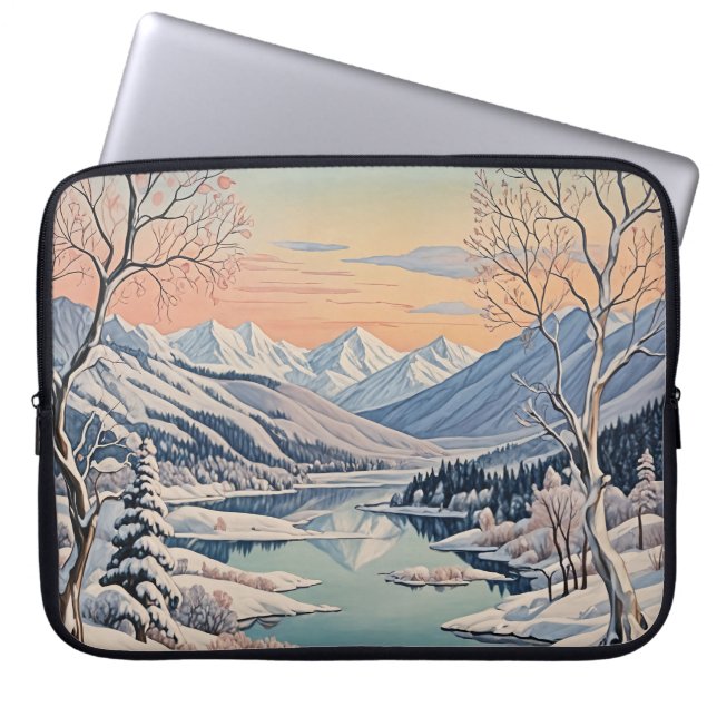 Die Ruhe im Winter Laptopschutzhülle (Vorderseite)