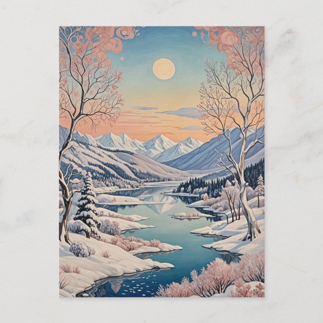 Die Ruhe im Winter Postkarte (Vorderseite)